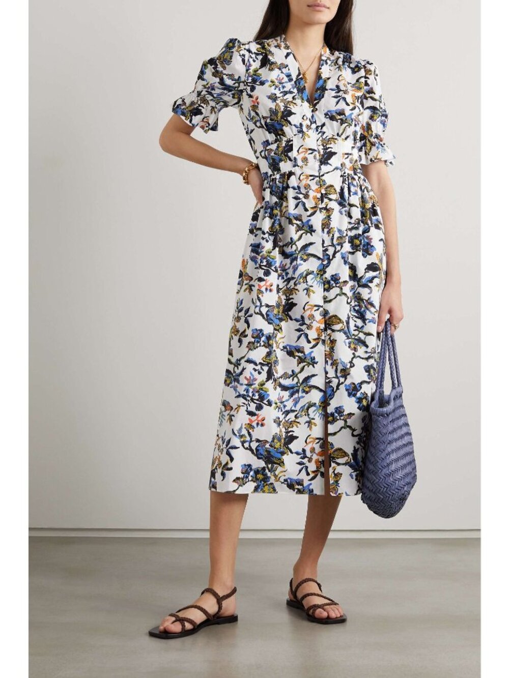 Diane von Furstenberg Floral Erica Dress in Fauna Toile Womens Aline fit and